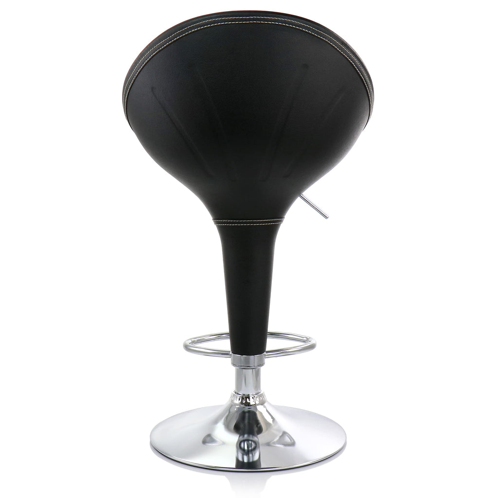 Elama Adjustable Plastic Bar Stool Set of 2 – Black with Chrome Base