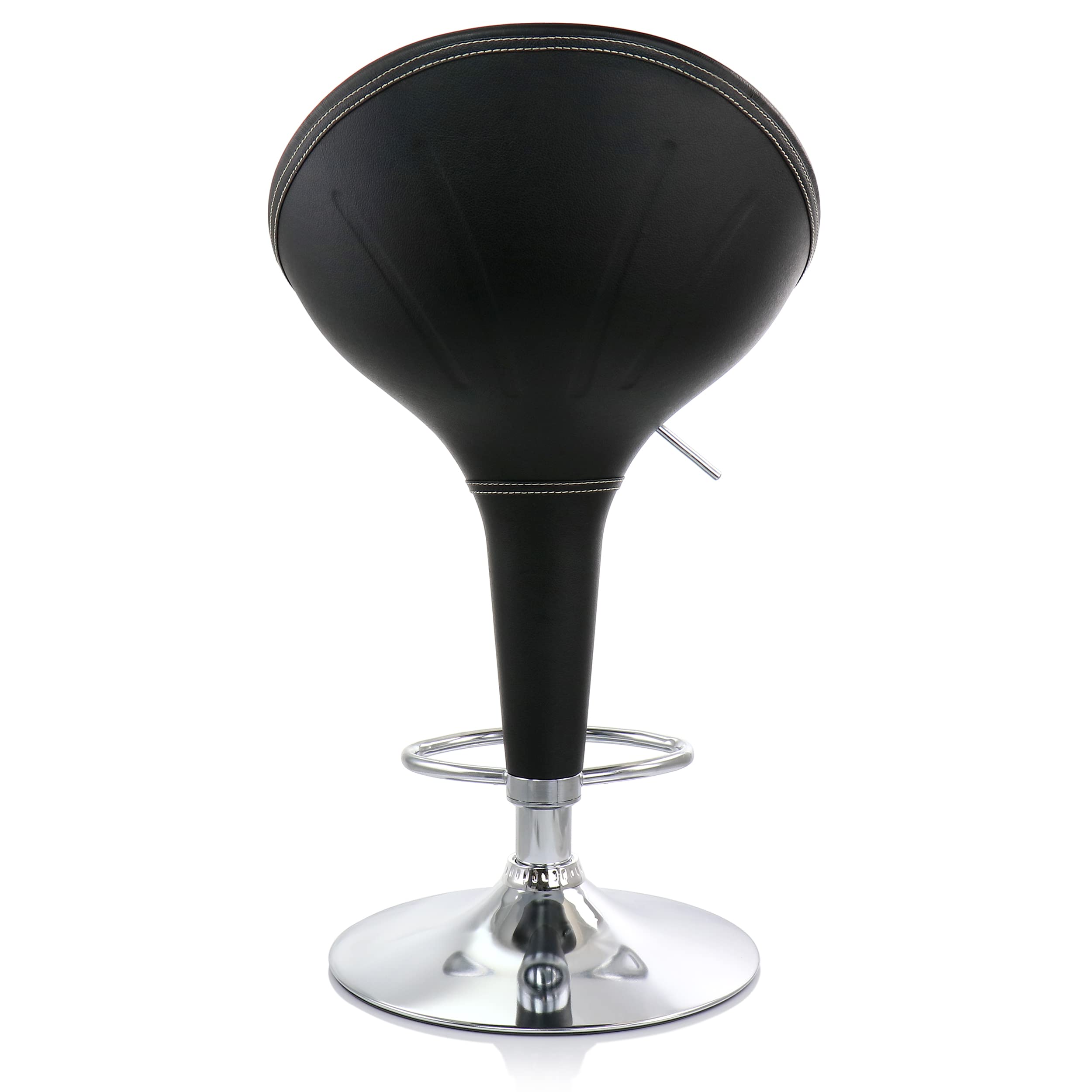 Elama Adjustable Plastic Bar Stool Set of 2 – Black with Chrome Base