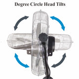 Optimus F-4205 20-Inch 3-Speed Industrial-Grade High-Velocity Oscillating Stand Fan, Chrome Grill