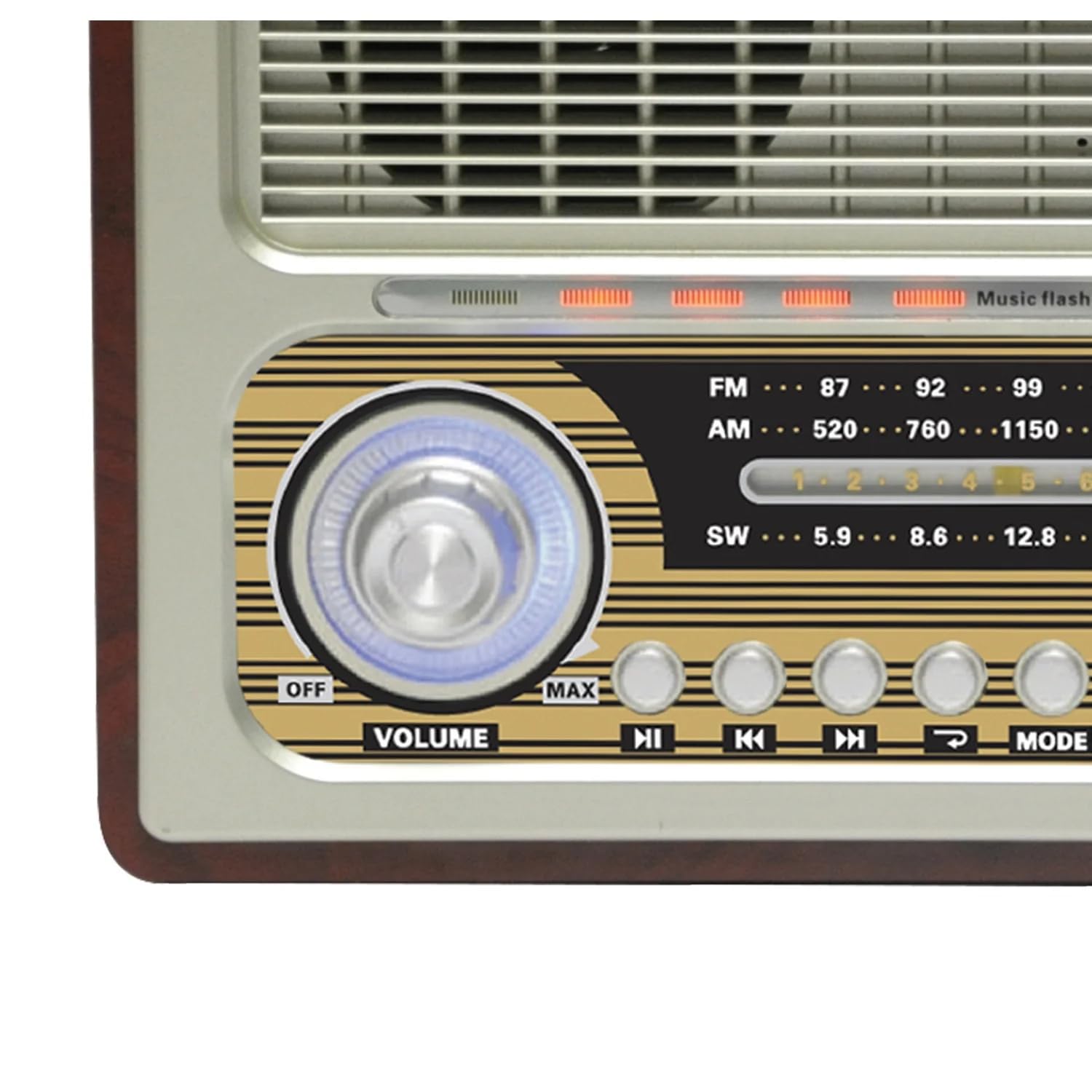 SuperSonic SC-1198BT Retro Multi-Function Bluetooth Speaker with AM/FM/SW Radio - Rechargeable, USB, SD, Micro SD