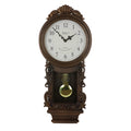 Bedford Clock Collection Chestnut Chiming Pendulum Wall Clock – Westminster Chime, Quartz Movement, Traditional Wood Frame