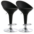 Elama Adjustable Plastic Bar Stool Set of 2 – Black with Chrome Base