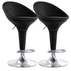 Elama Adjustable Plastic Bar Stool Set of 2 – Black with Chrome Base