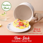 Brentwood HPS-3172W 1.5L Multi-Function Electric Hot Pot Cooker & Steamer, White - 600W Ceramic Non-Stick