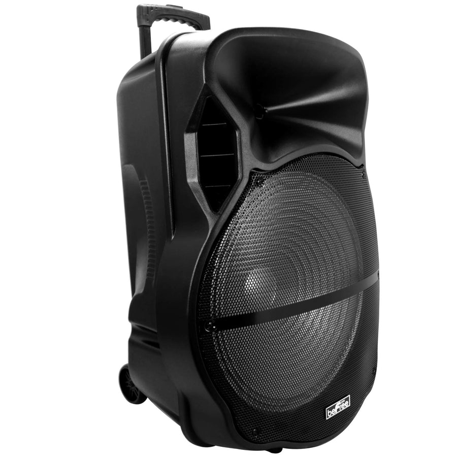 beFree Sound BFS-5900 18-Inch Rechargeable Bluetooth Party Speaker with LED Lights and Wheels