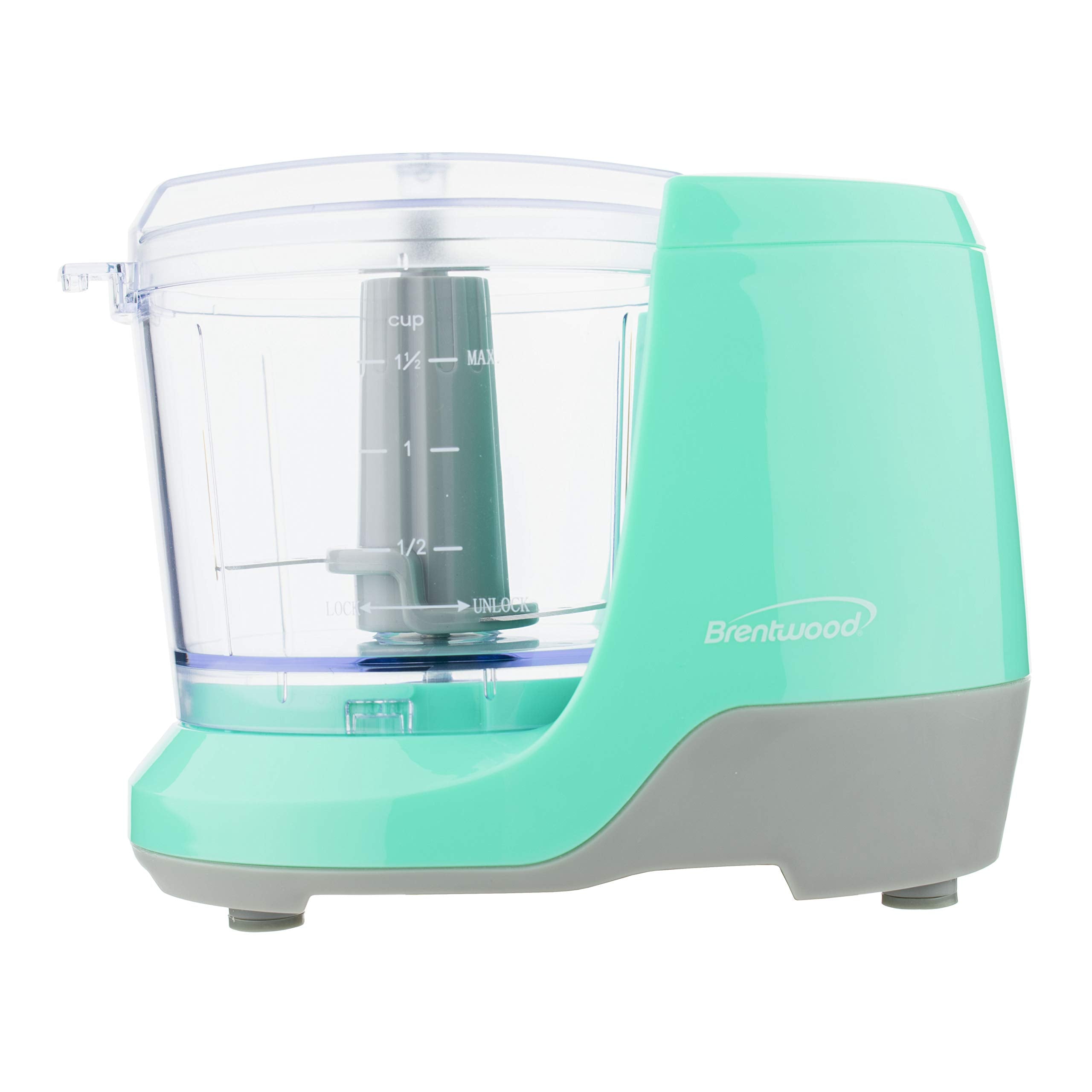 Brentwood 1.5-Cup Mini Food Chopper – 100W Compact Electric Chopper with Stainless Steel Blades (Blue)
