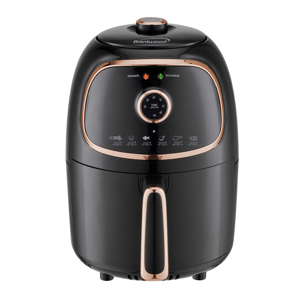 Brentwood AF-202BK 2-quart black electric air fryer with timer and temperature dial