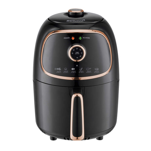 Brentwood AF-202BK 2-quart black electric air fryer with timer and temperature dial