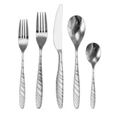 MegaChef La Vague 20-Piece Stainless Steel Flatware Set, Silver, Service for 4