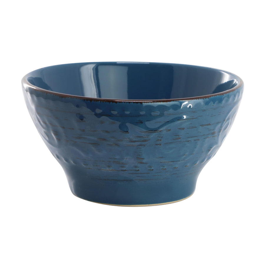 Elama Malibu Deep Ocean 16-Piece Stoneware Dinnerware Set, Reactive Glaze, Service for 4