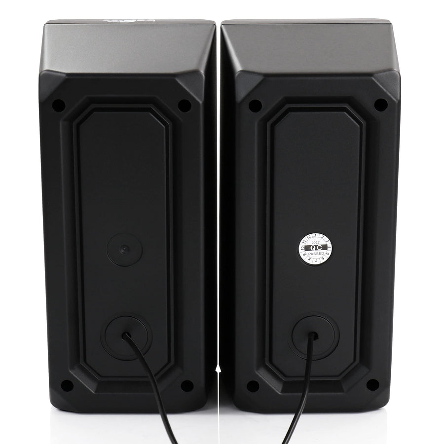 beFree Sound Color LED Dual Gaming Speakers, Black