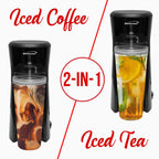 Brentwood KT-2121BK Single Serve Iced Coffee & Tea Maker with 20 oz Insulated Tumbler - Black