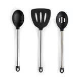 MegaChef 14-Piece Silicone and Stainless Steel Kitchen Utensil Set, Gray (13 Tools + Storage Canister)