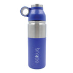 Brentwood GeoJug 18 oz blue stainless steel vacuum insulated water bottle with flip-and-sip cap