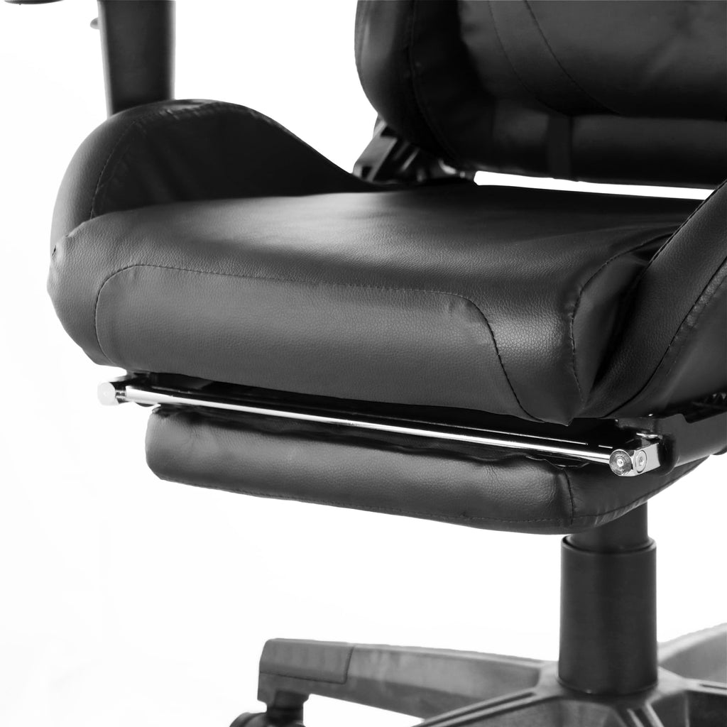 Gamefitz GF-2001 Ergonomic Gaming Chair – Adjustable High-Back PU Leather Racing-Style Office Chair (Black)