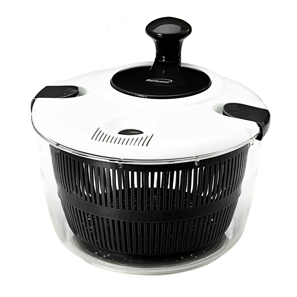 Brentwood KA-5030BK black 5-quart salad spinner with serving bowl