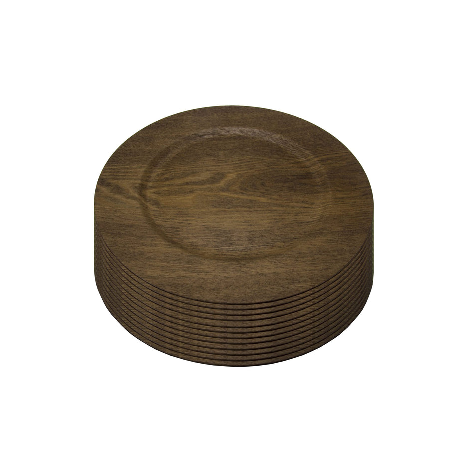 Gibson Home Feri 12-Piece 13-Inch Wooden-Skin Melamine Charger Plates