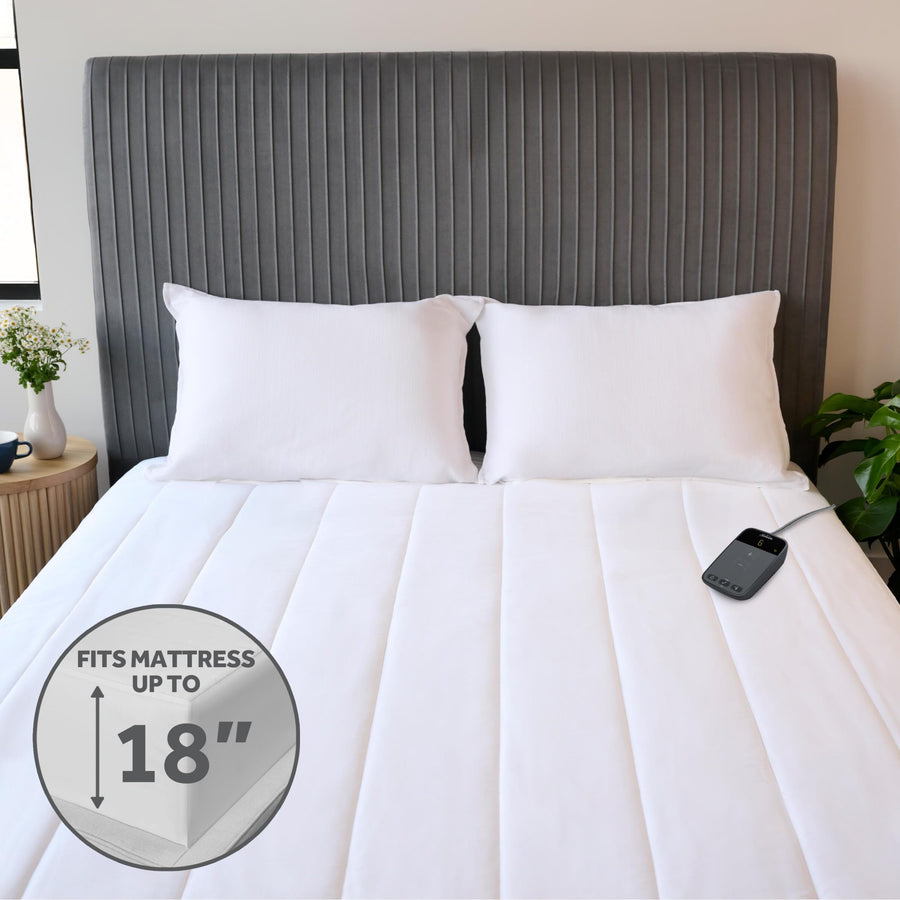 Sunbeam Wi-Fi Connected Heated Mattress Pad, Full, White