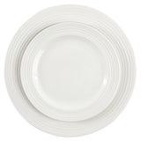 Elama Nikki 18-Piece Ribbed White Porcelain Dinnerware and Serving Set, Service for 4