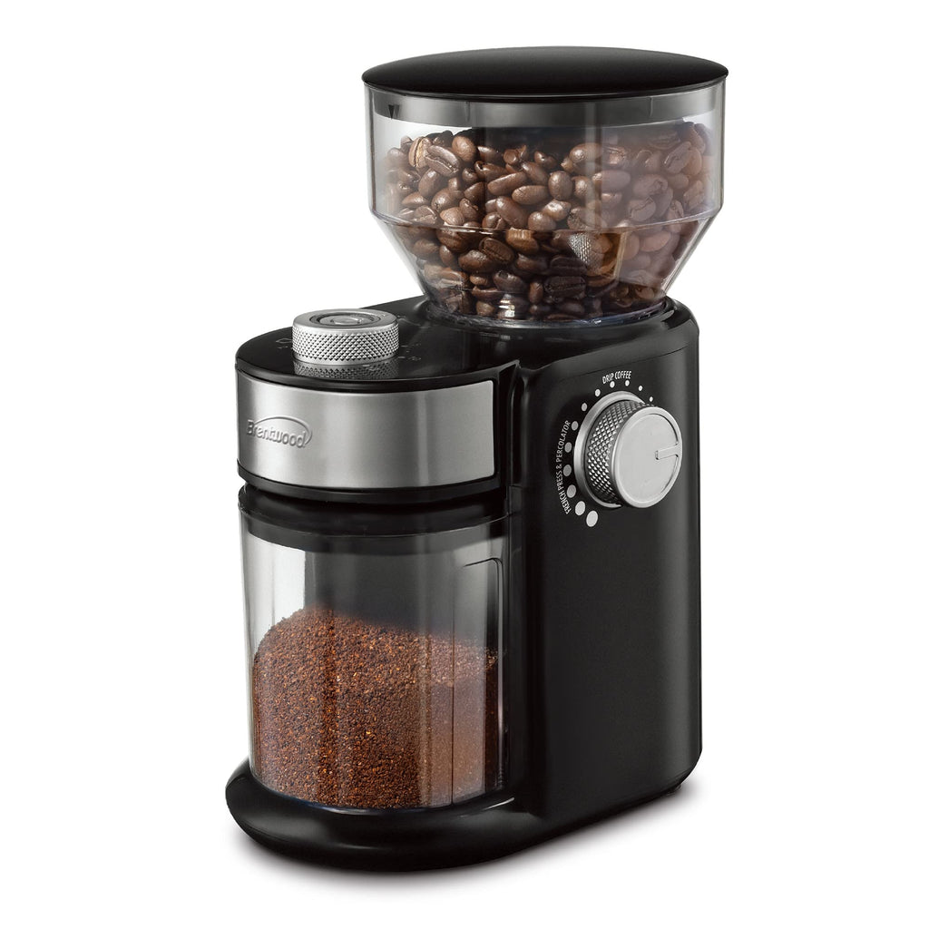 Brentwood CG-2021BK Automatic Burr Coffee Grinder - 8 oz Hopper, 18 Grind Settings, Black