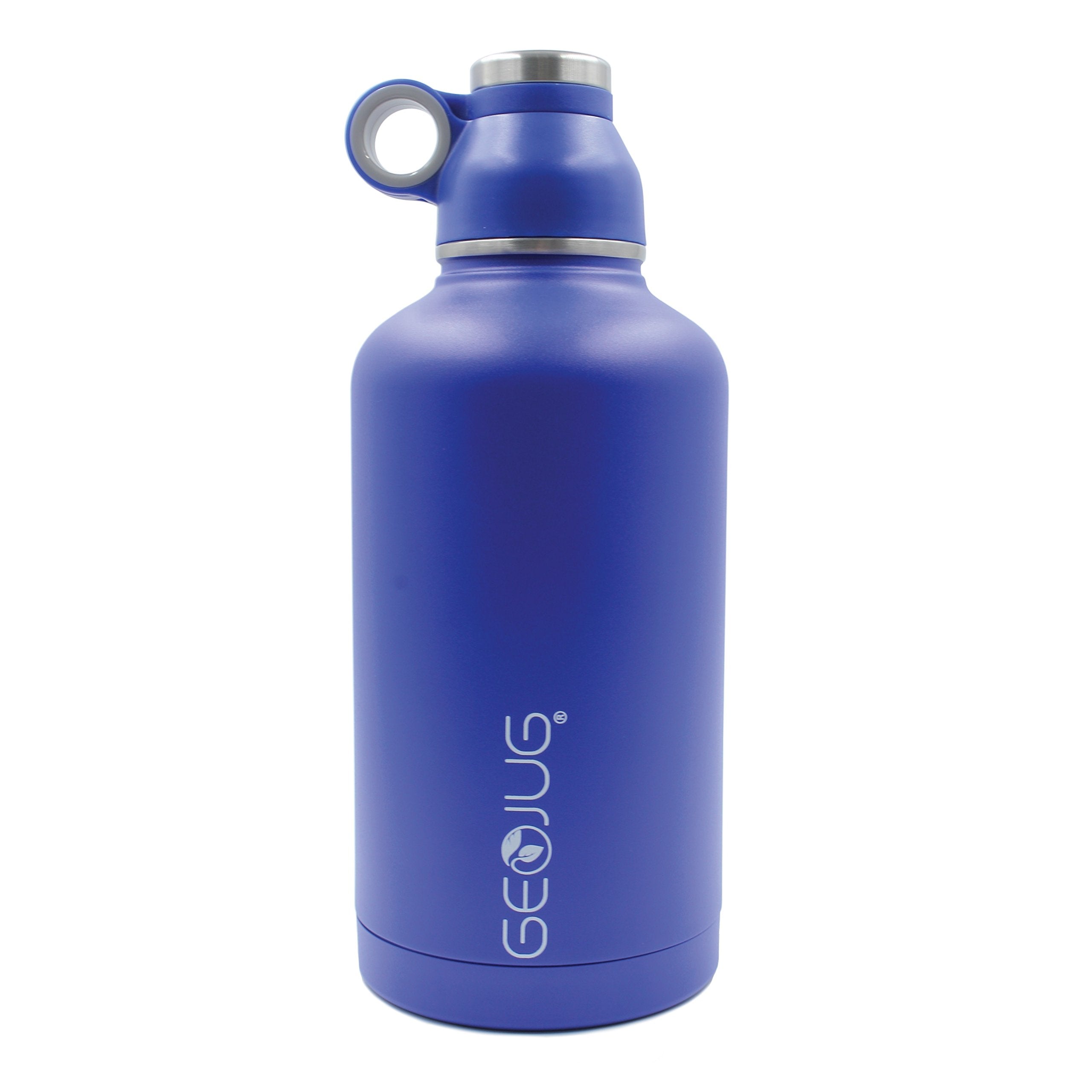 Brentwood GeoJug G-1064BL 64 oz stainless steel vacuum-insulated water bottle in blue with flip-and-sip lid