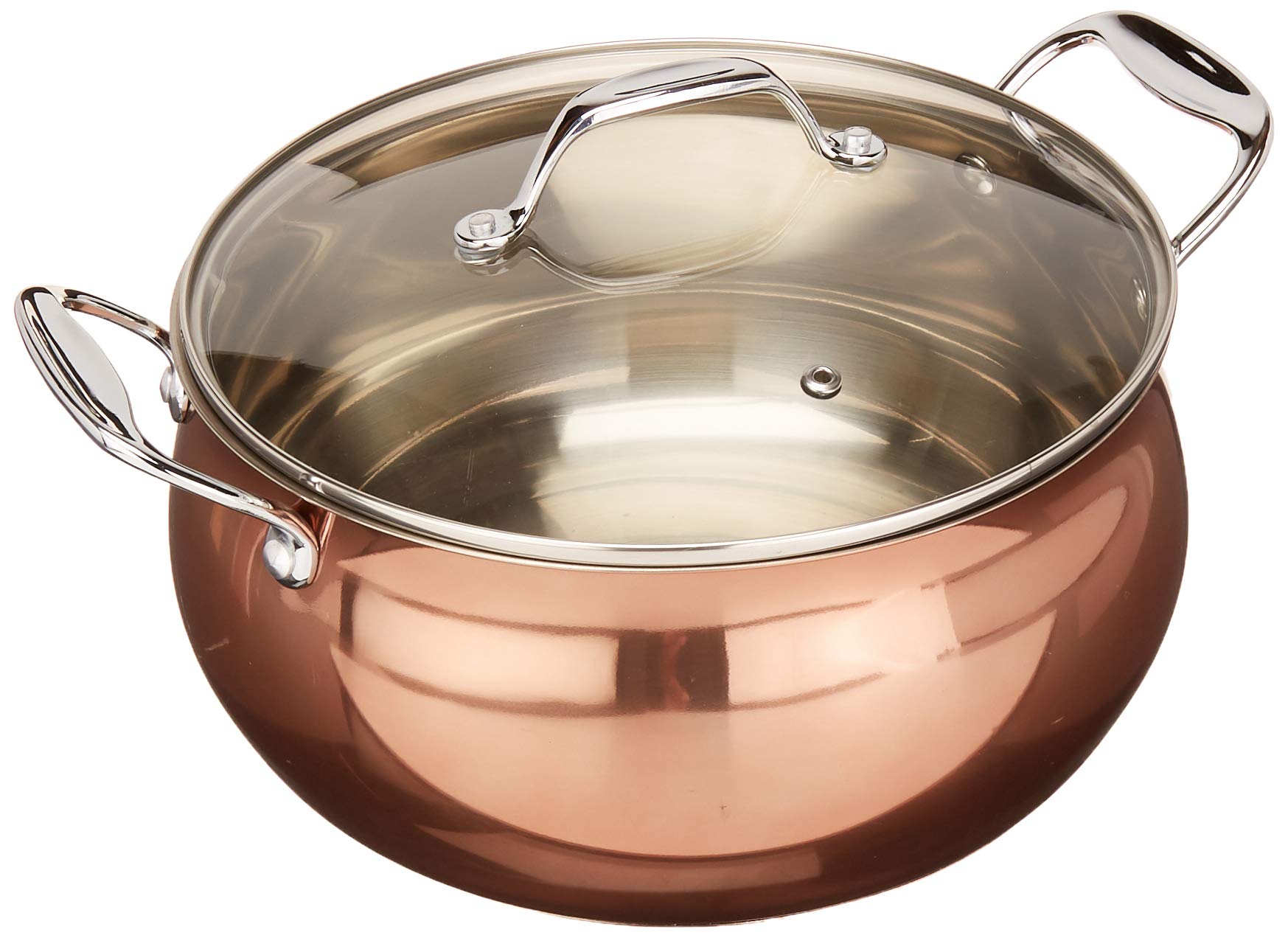 Oster Carabello 9-Piece Stainless Steel Cookware Set - Copper Finish, Induction Ready with Tempered Glass Lids