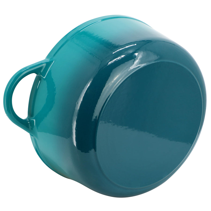 MegaChef 6.35 Quart Round Enameled Cast Iron Dutch Oven with Self-Basting Lid, Teal