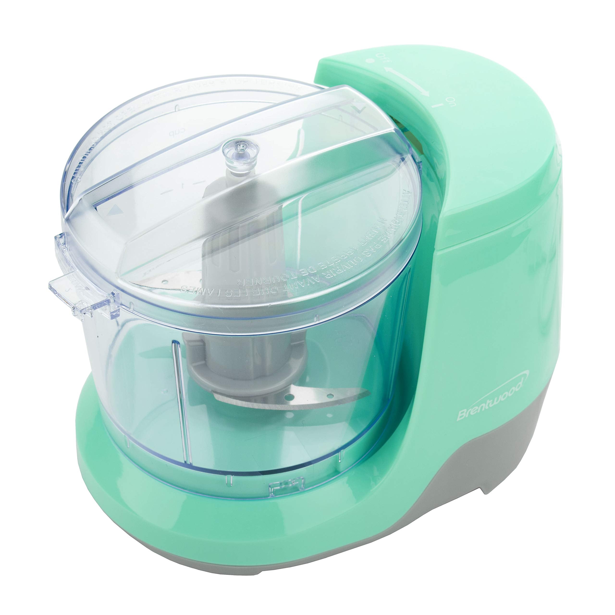Brentwood 1.5-Cup Mini Food Chopper – 100W Compact Electric Chopper with Stainless Steel Blades (Blue)