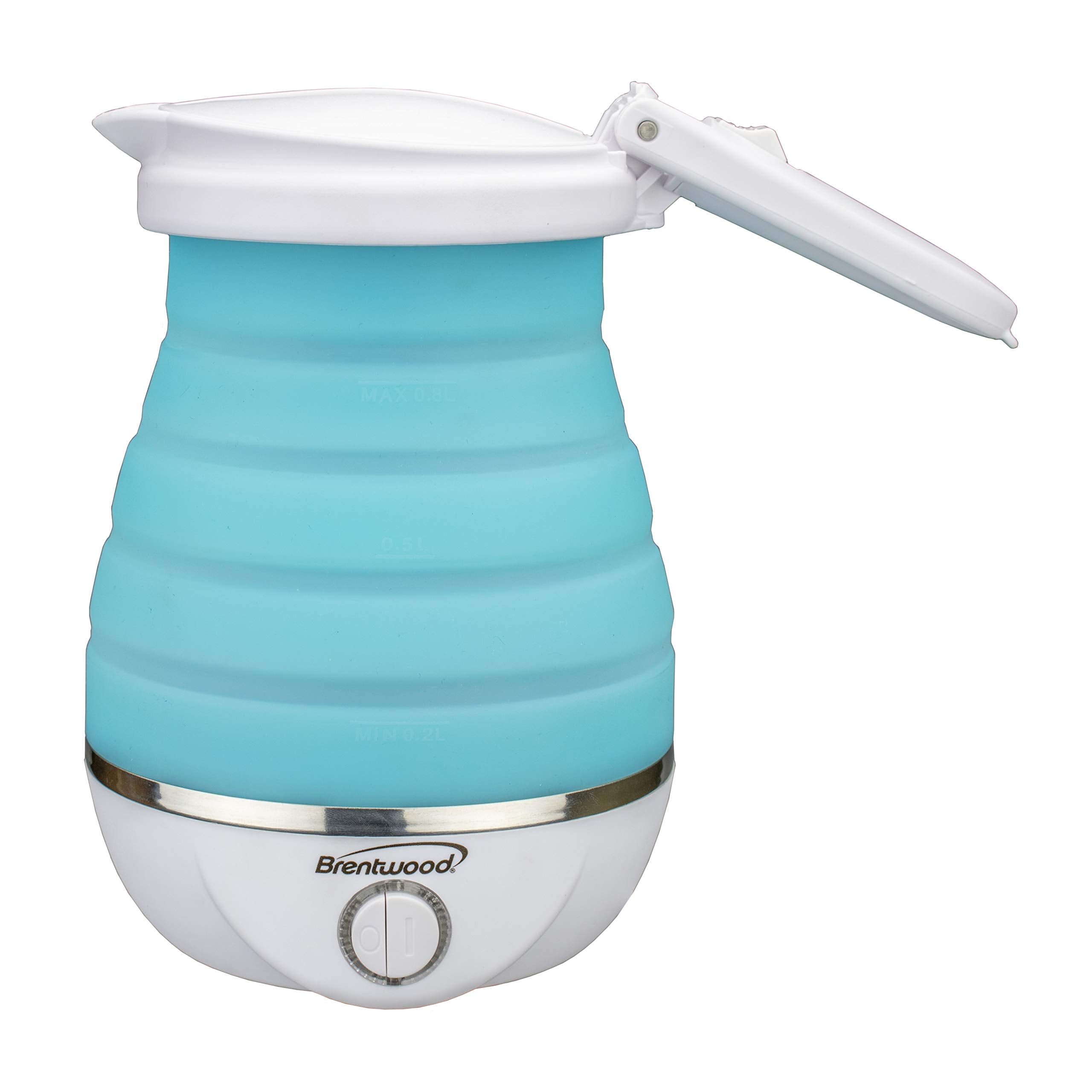 Brentwood KT-1508BL Dual Voltage 120/220V Collapsible Travel Kettle, 0.8 Liter, Blue