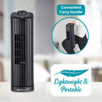 Brentwood 14-Inch 3-Speed Oscillating Portable Tower Fan, Black