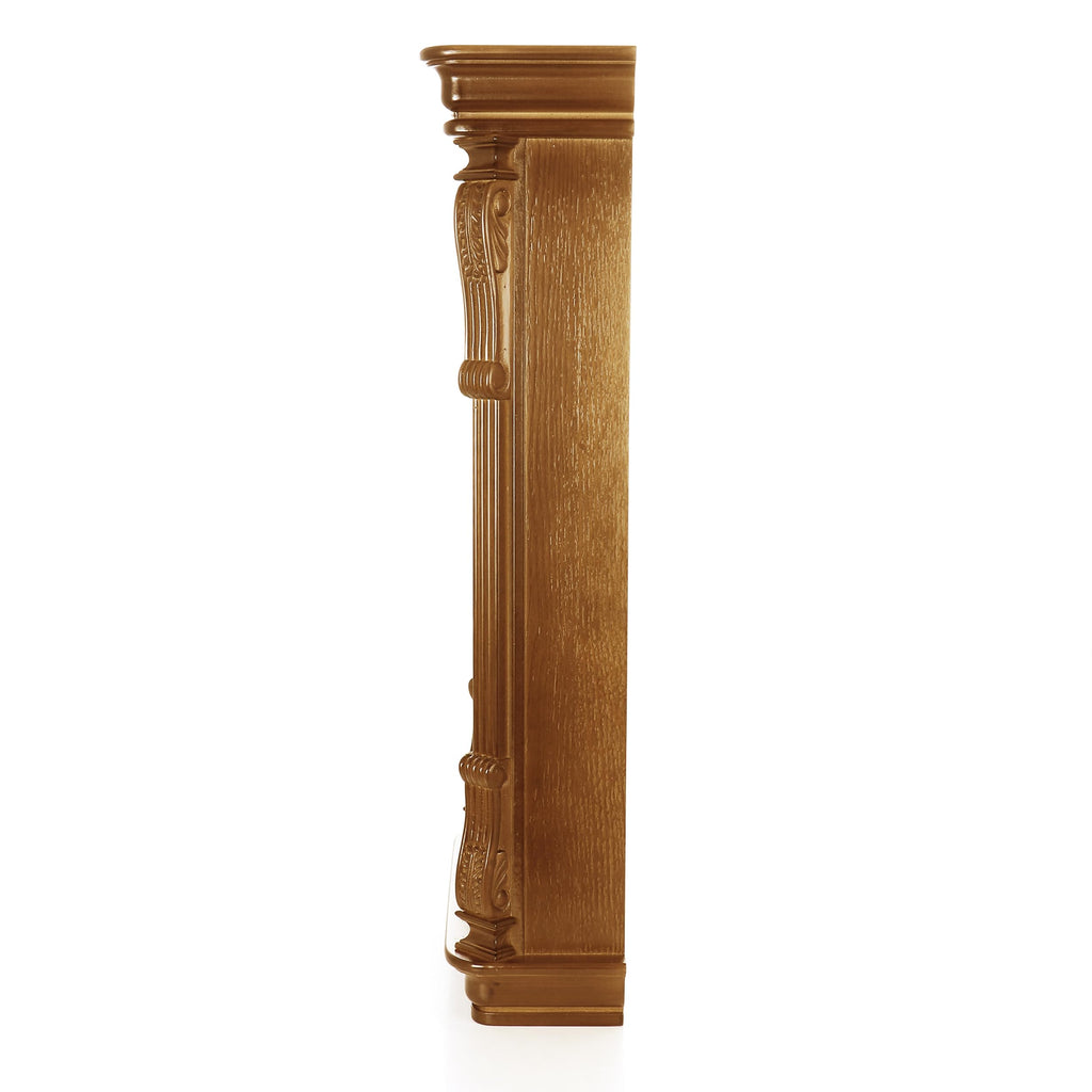 Bedford Clock Collection Golden Oak Chiming Pendulum Wall Clock – Quartz Westminster Chimes, Golden Accents with Swinging Pendulum & Roman Numeral Dial