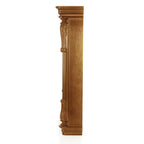 Bedford Clock Collection Golden Oak Chiming Pendulum Wall Clock – Quartz Westminster Chimes, Golden Accents with Swinging Pendulum & Roman Numeral Dial