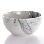 Elama Fine Marble 16-Piece Stoneware Dinnerware Set – Black & White Service for 4