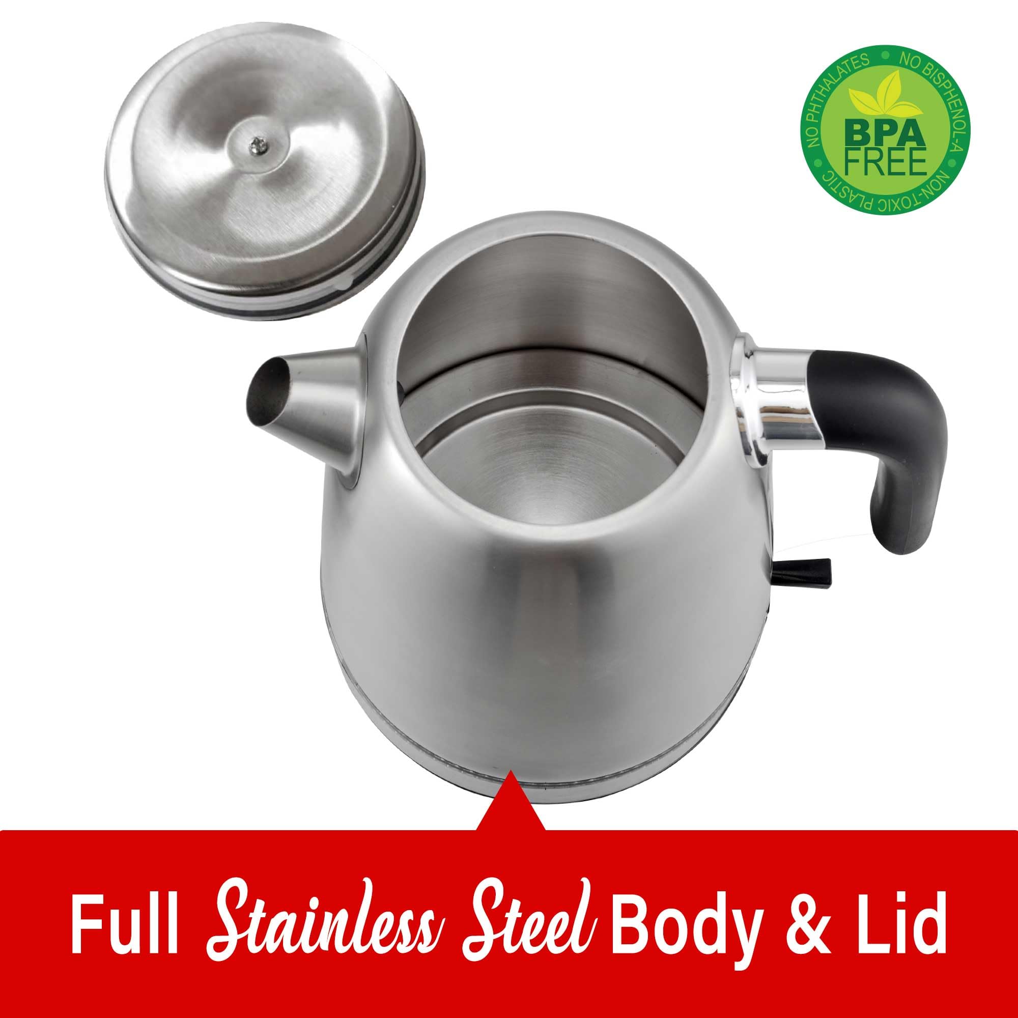 Brentwood KT-1792 1.7L 1500W Cordless Electric Stainless Steel Kettle