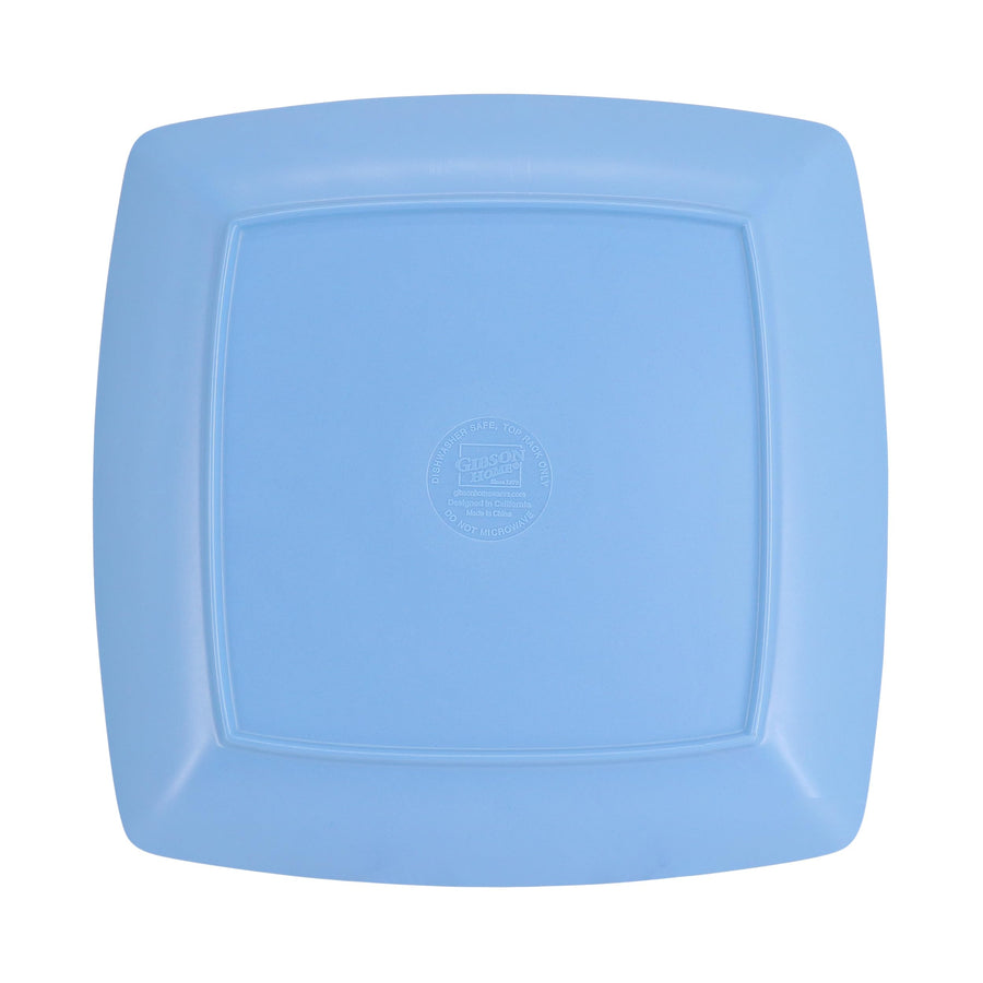 Gibson Home Jayson 4-Piece Melamine Square Salad Plate Set, 8.5-Inch, Blue