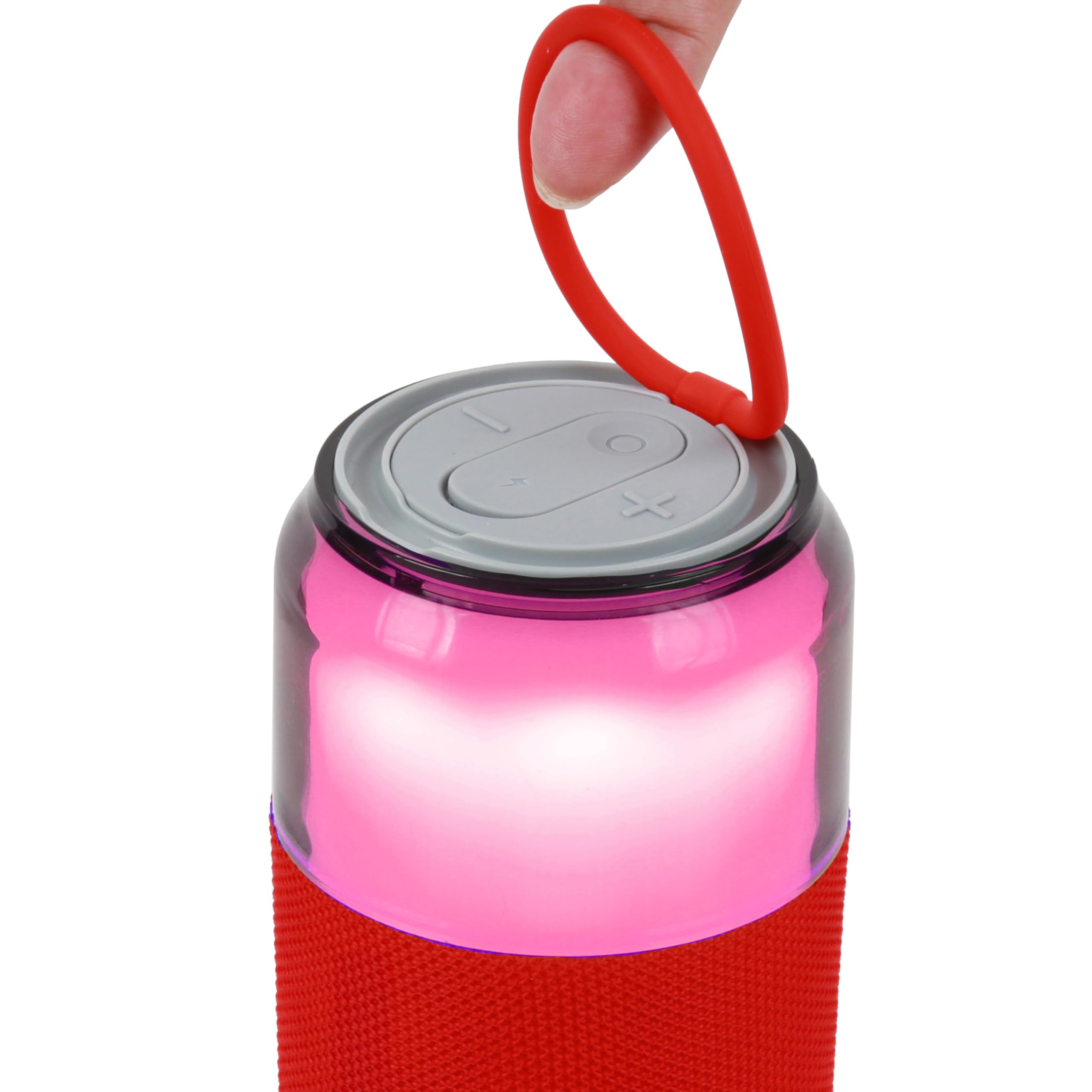 Supersonic SodaBoom SC-2335BT Multi-Color Glowing Bluetooth Speaker, Red LED