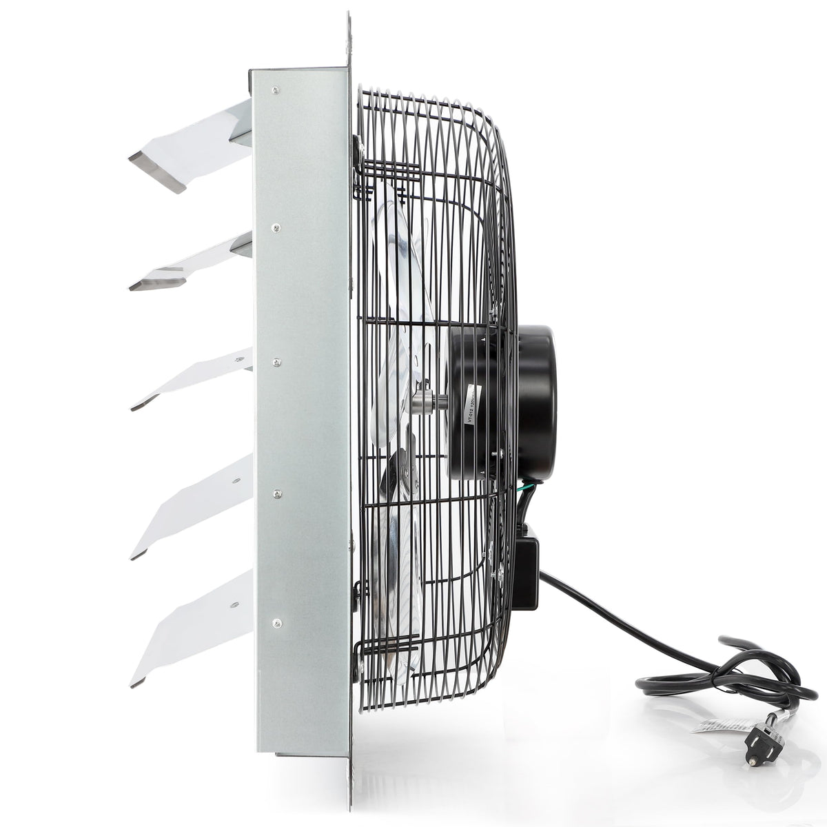 Vie Air 20 Inch Shutter Exhaust Fan with Power Cord, Aluminum Blades, Silver