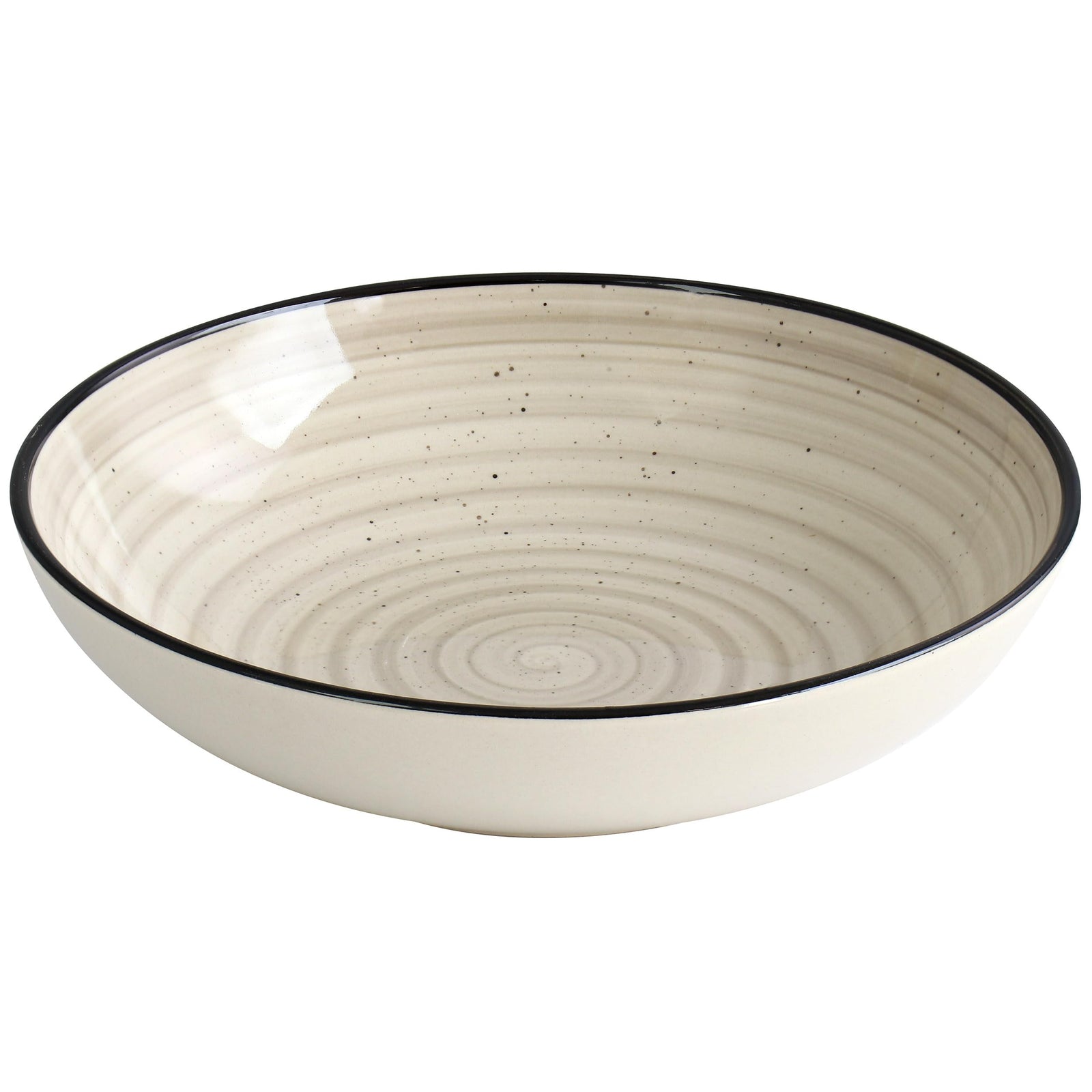 Elama Gia 24-Piece Stoneware Dinnerware Set, Cream, Service for 6 (Plates & Bowls, No Mugs)