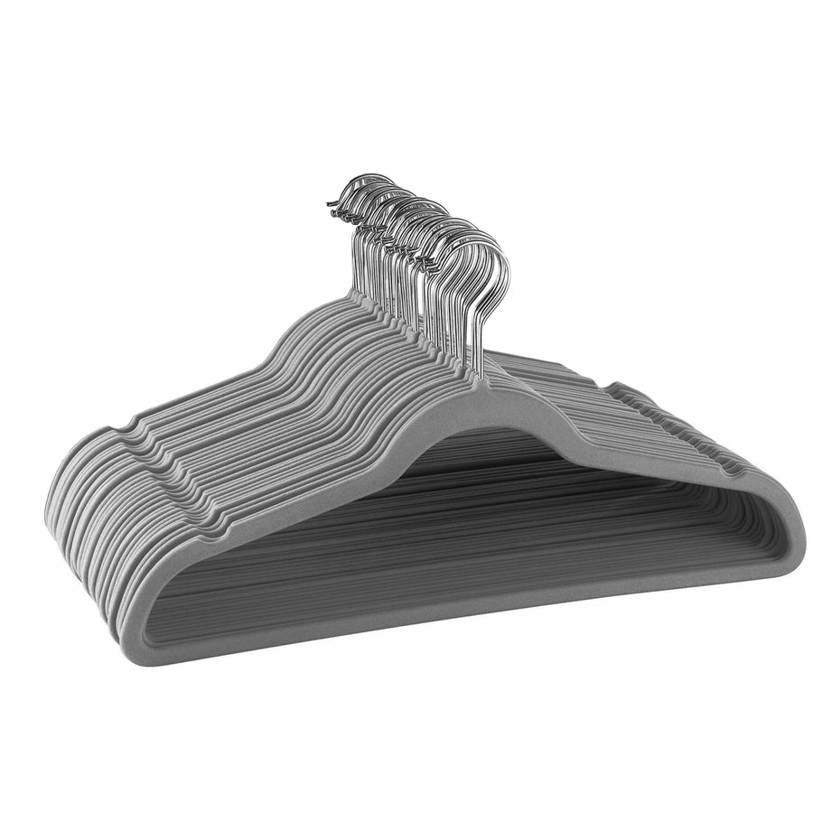 Elama velvet slim hanger Gray 30 pack
