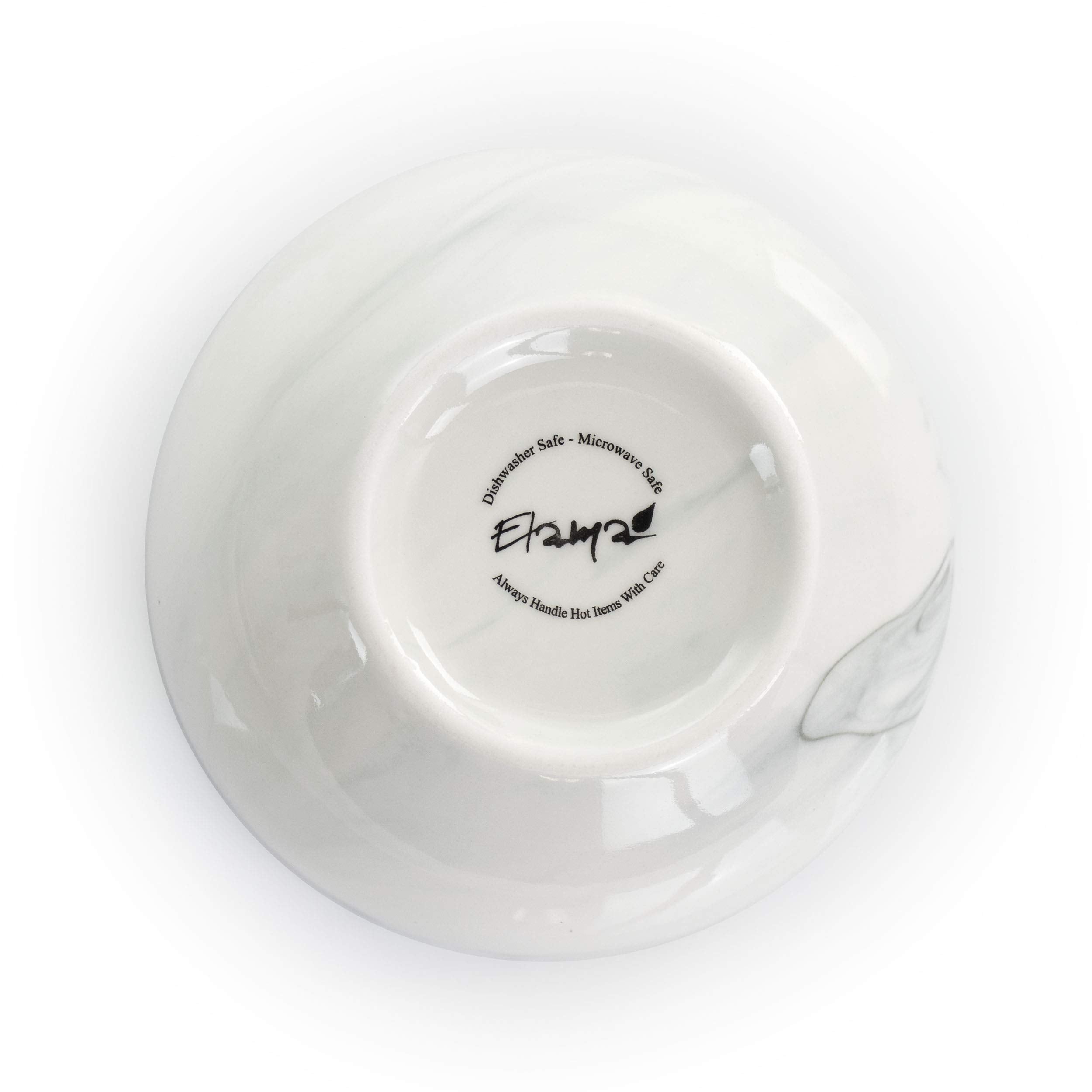 Elama Fine Marble 16-Piece Stoneware Dinnerware Set – Black & White Service for 4