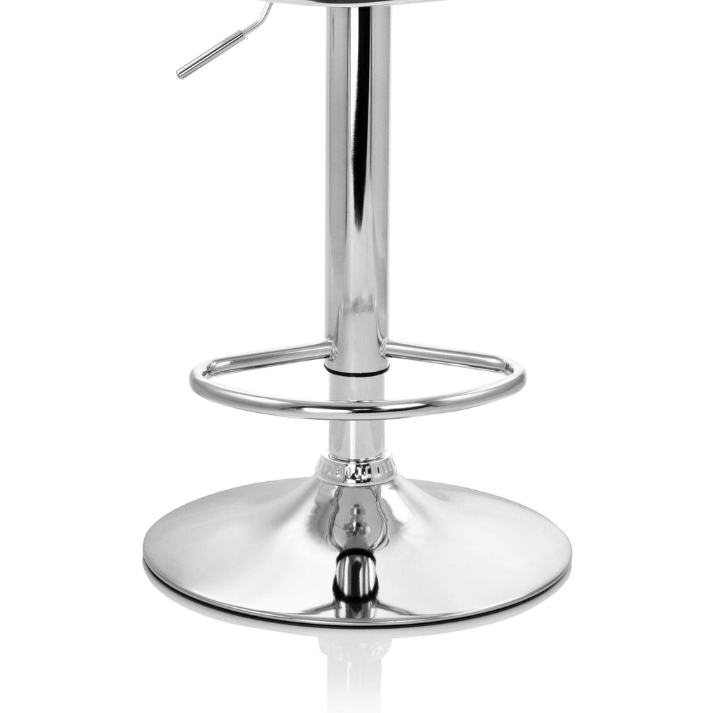 Elama 2-Piece Faux Leather Adjustable Bar Stool Set - White with Chrome Base, 360-Degree Swivel, Holds 250 lb