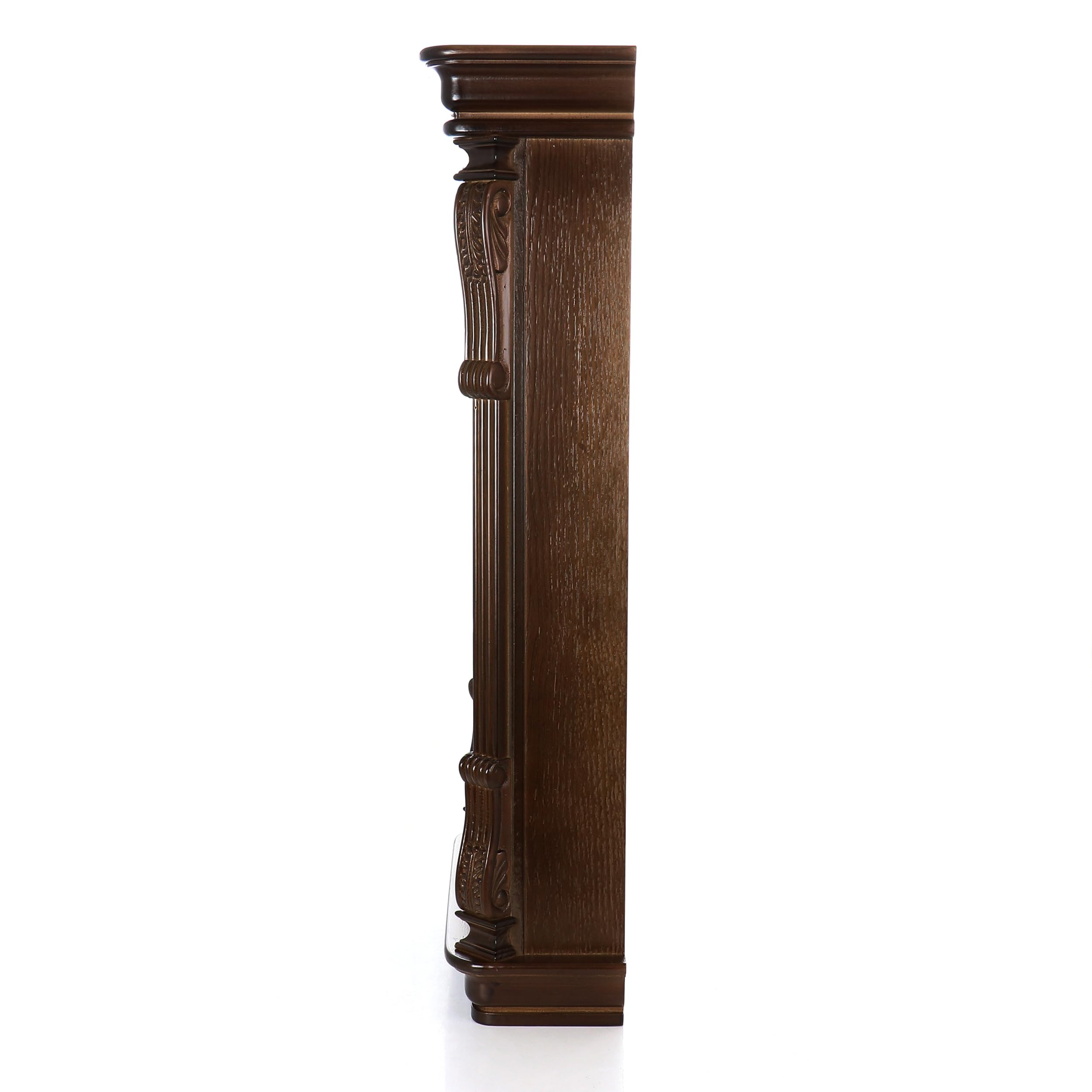 Bedford Clock Collection Chestnut Chiming Pendulum Wall Clock – Quartz Westminster Chimes, Golden Accents with Swinging Pendulum & Metal Dial