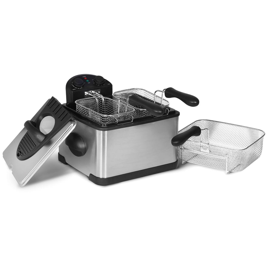MegaChef 4.23 Quart Electric Oil Deep Fryer with Adjustable Temperature Control & Timer