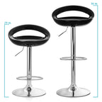 Elama Modern Retro Adjustable Bar Stool Set of 2 – Black with Chrome Swivel Base (ELM-2101)