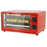 MegaChef 2-Slice Countertop Toaster Oven with Timer, Candy Red
