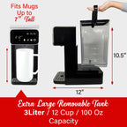 Brentwood KT-2300DBK 3 Liter 1800W Digital Instant Hot Water Dispenser - Black, 7 Temperature Presets with Child Safety Lock