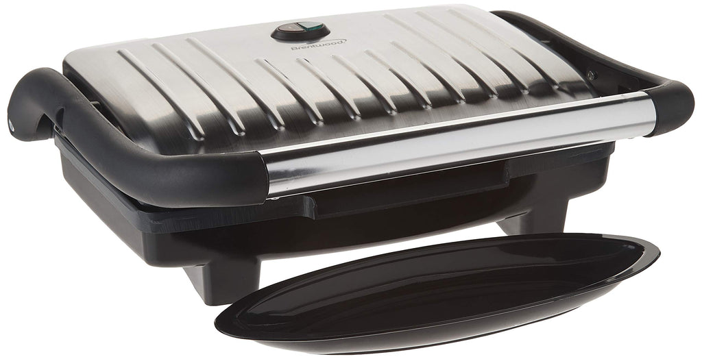 Brentwood TS-611 Compact Panini Press & Sandwich Maker,1000-Watt, Non-Stick,Stainless Steel