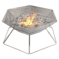 Brentwood BB-6X20SS folding stainless steel charcoal grill and fire pit