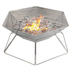 Brentwood BB-6X20SS folding stainless steel charcoal grill and fire pit