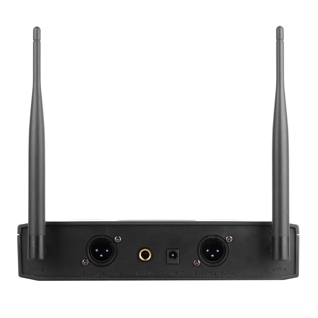 SuperSonic SC-910VHF Dual Fixed-Channel VHF Wireless Microphone System - 2 Handheld Mics, 100ft Range, XLR and 1/4in Outputs, Aluminum Case